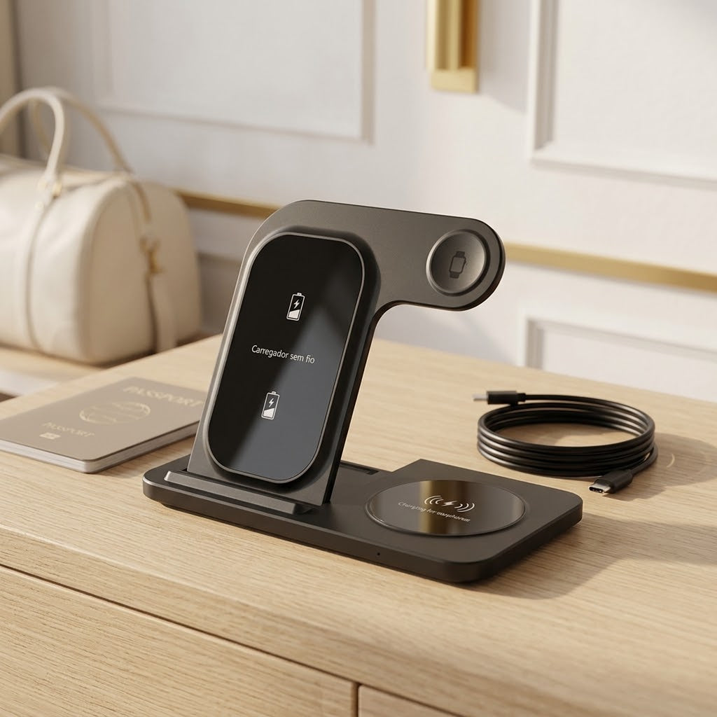 3-in-1 Wireless Charging Stand for Phone, Watch and Earbuds