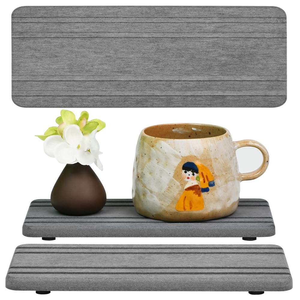 Diatomaceous Earth Stone Sink Tray, 8.27 x 3.94 in, 2 Pack, Gray