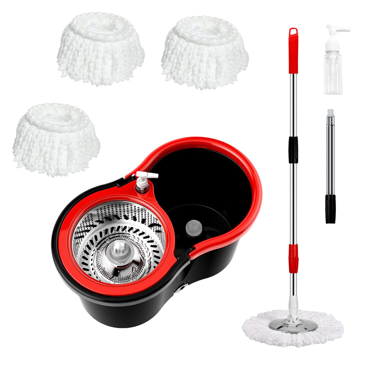 Spin Mop and Bucket Set with Dual Heads, 20 QT