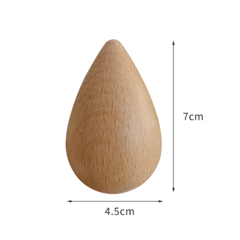 Beech Wood Water Drop Wall Hook for Coats and Bags