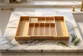 Extra-Large Expandable Bamboo Utensil Drawer Organizer with Knife Block