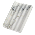 Verde Alpi Natural Marble Soap Dish with Drain Grooves, 5.5 x 3.5 in