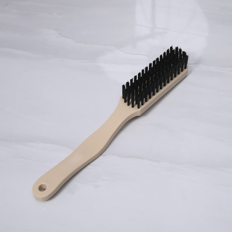 Soft-Bristle Shoe Cleaning Brush with Ergonomic Grip, Khaki