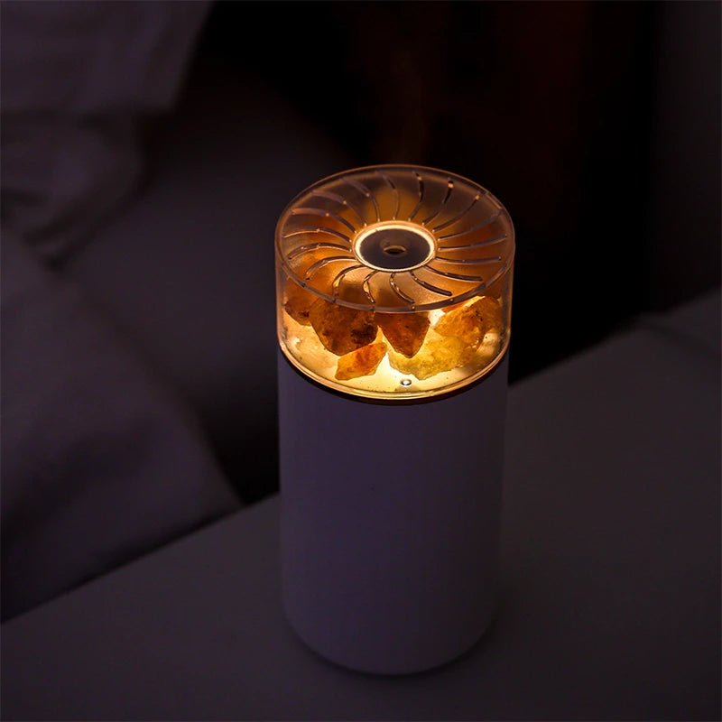 Himalayan Salt Stone Diffuser and Humidifier with LED Light, Pink
