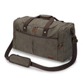 65L Canvas Duffel with Two Shoe Compartments, Light Gray