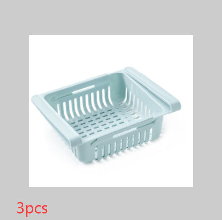 Telescopic Refrigerator Storage Baskets, Multi-Color