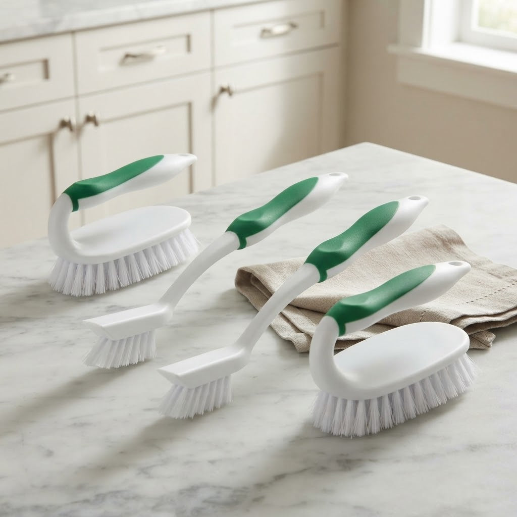 Deep Cleaning Scrub Brush Kit with Tile and Grout Brushes, Set of 4