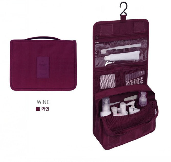 Hanging Oxford Cloth Toiletry Bag with Hook, Travel Makeup Organizer