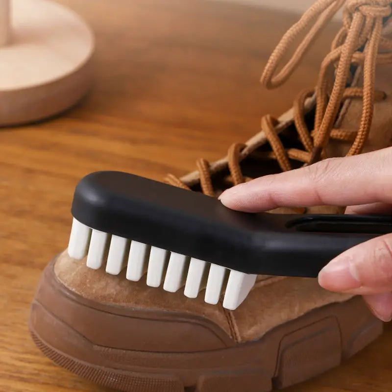 Self-Adhesive Suede Shoe Brush with Soft Bristles