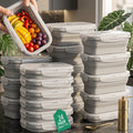 Collapsible Silicone Snack Containers with Vented Lids, 17 oz, 24-Piece