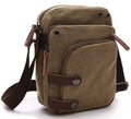 Mini Canvas Crossbody Bag with Adjustable Strap, Khaki