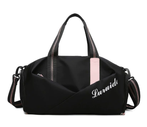 Nylon Gym Bag with Wet Compartment and Shoulder Strap