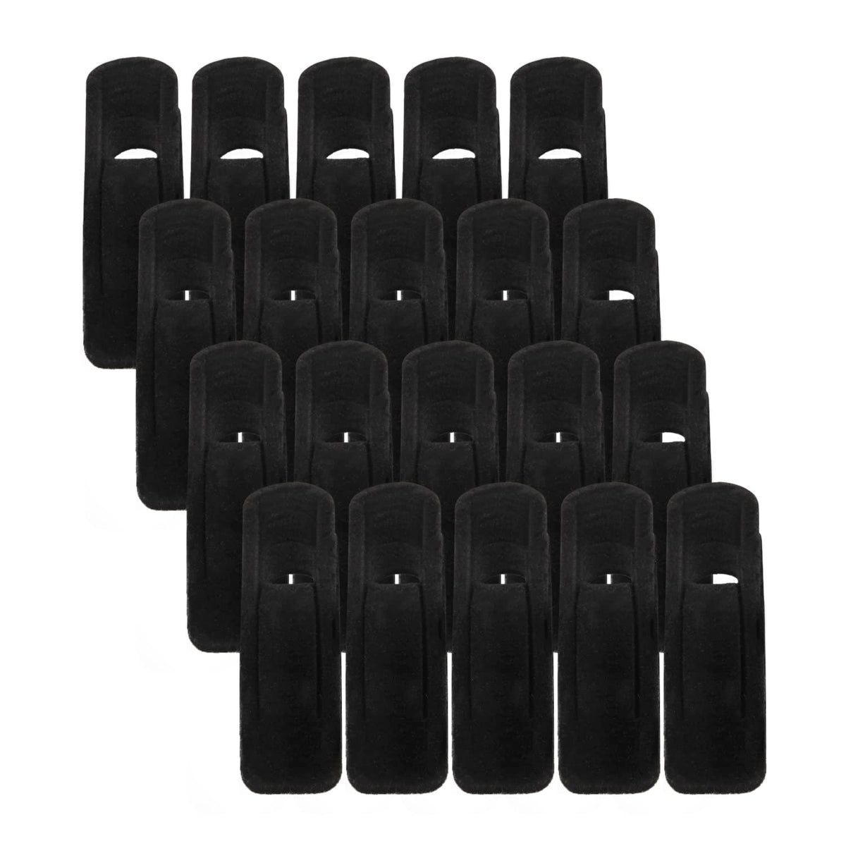 Velvet Hanger Clips for Pants and Skirts, 20 Pack, Black