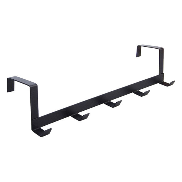 5-Hook Over-Door Organizer Rack in Wrought Iron, Holds Up to 5 kg