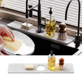 Quick-Dry Diatomite Faucet Mat and Splash Guard, 15.8 x 4 in, White