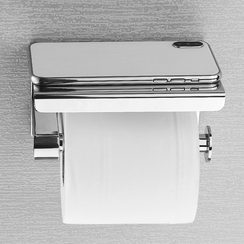 Stainless Steel Tissue Holder, No-Drill Install, Silver