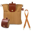 Water-Resistant Waxed Canvas Foraging Bag with Belt Clasps, Brown