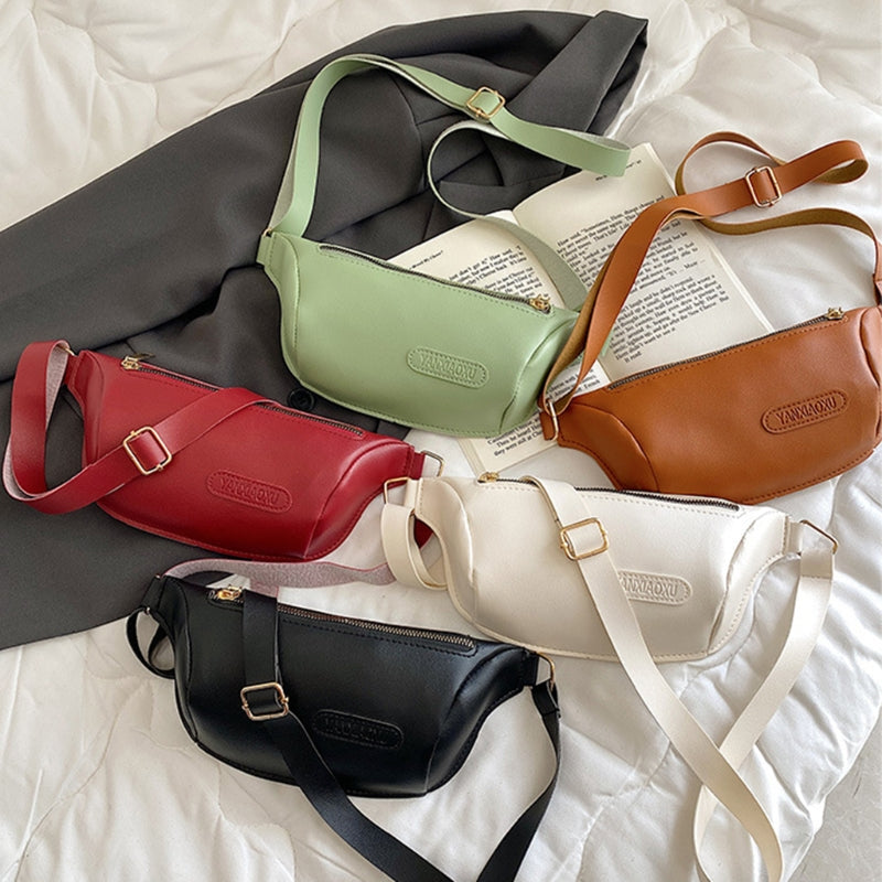 PU Leather Fanny Pack and Chest Bag for Women