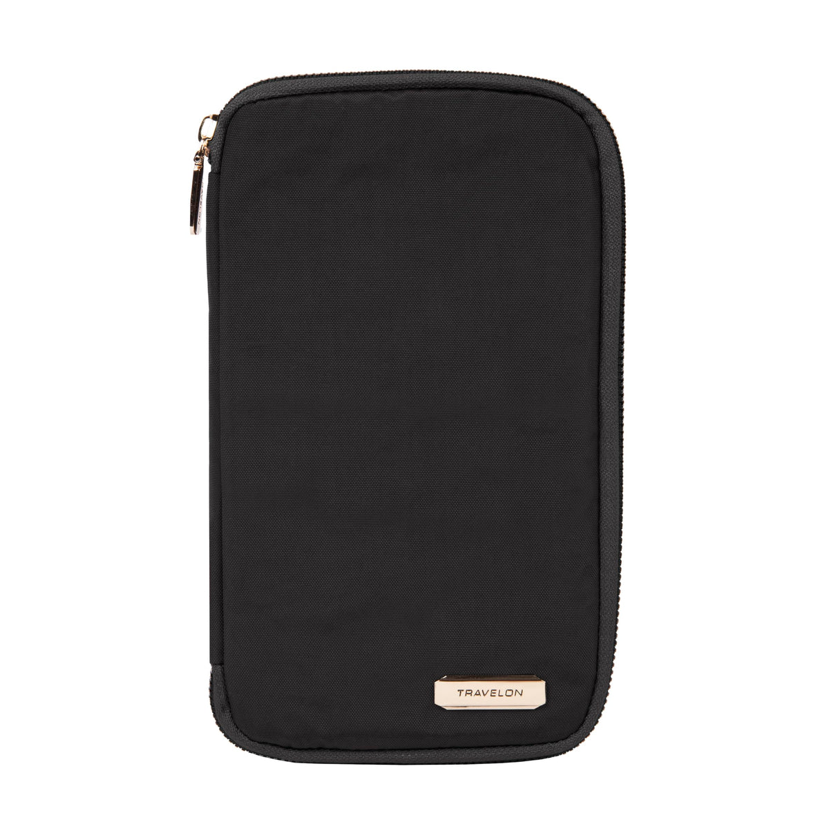 RFID-Blocking Family Passport Zip Wallet, Black