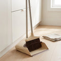 Long Handle Broom and Dustpan Set with 4-Row Bristles, 48 in, Brown