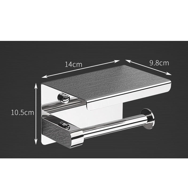 Stainless Steel Tissue Holder, No-Drill Install, Silver