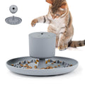 2-in-1 Wobble Slow Feeder Cat Bowl with Suction Base, Grey