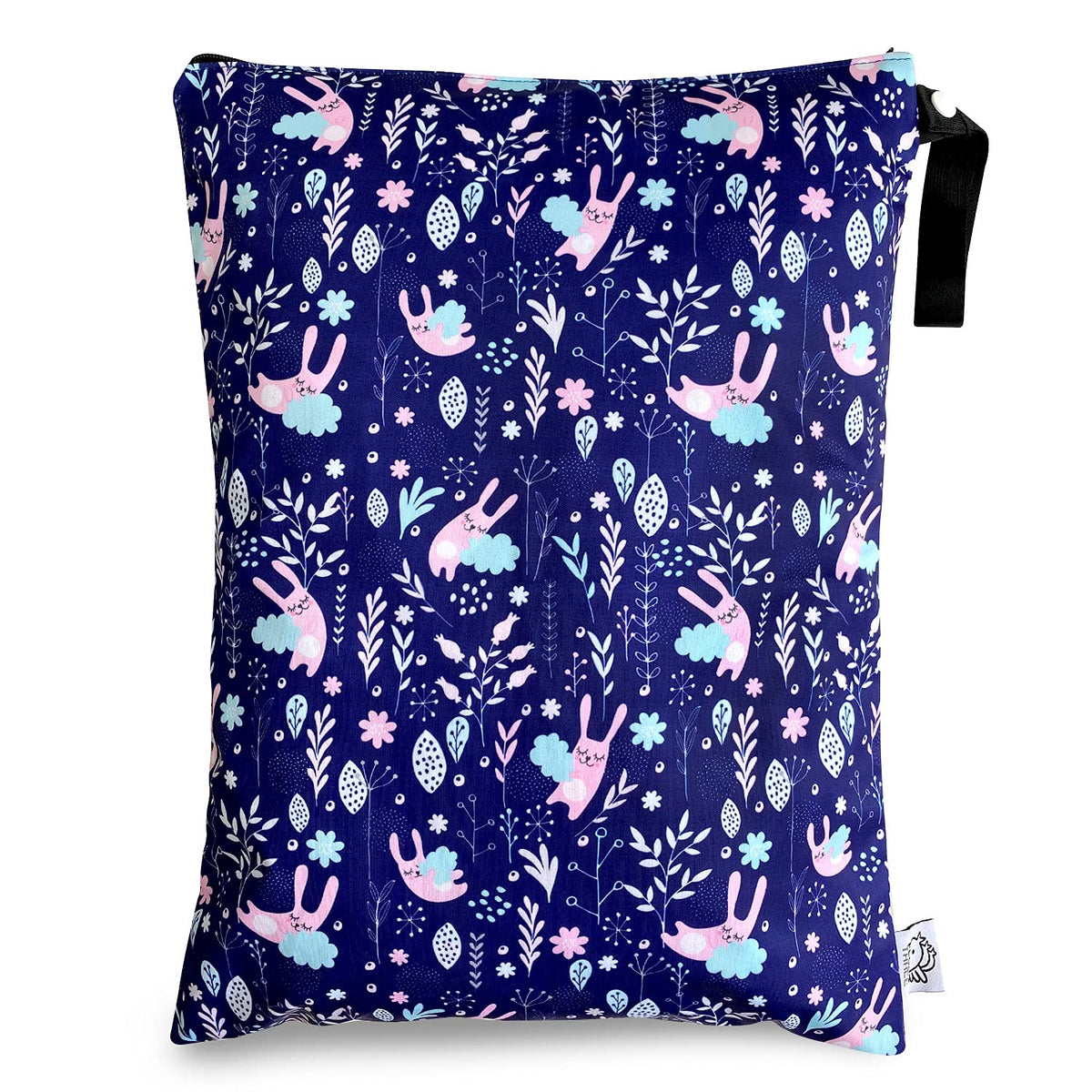 Water-Resistant Wet Bag for Swimwear and Diapers, Pink Rabbits