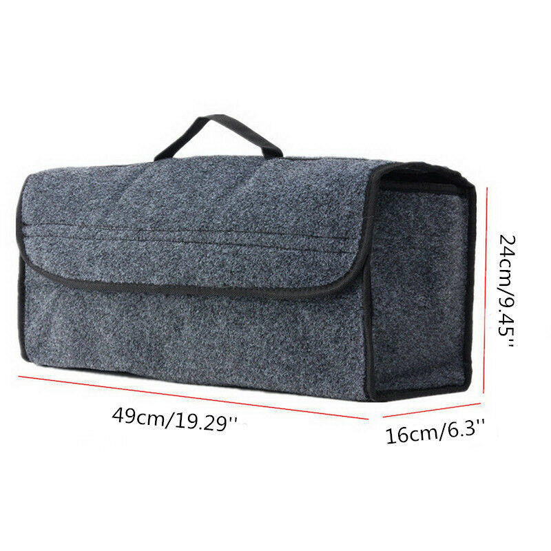 Felt Storage Box with Handle for Car and Home, Dark Grey