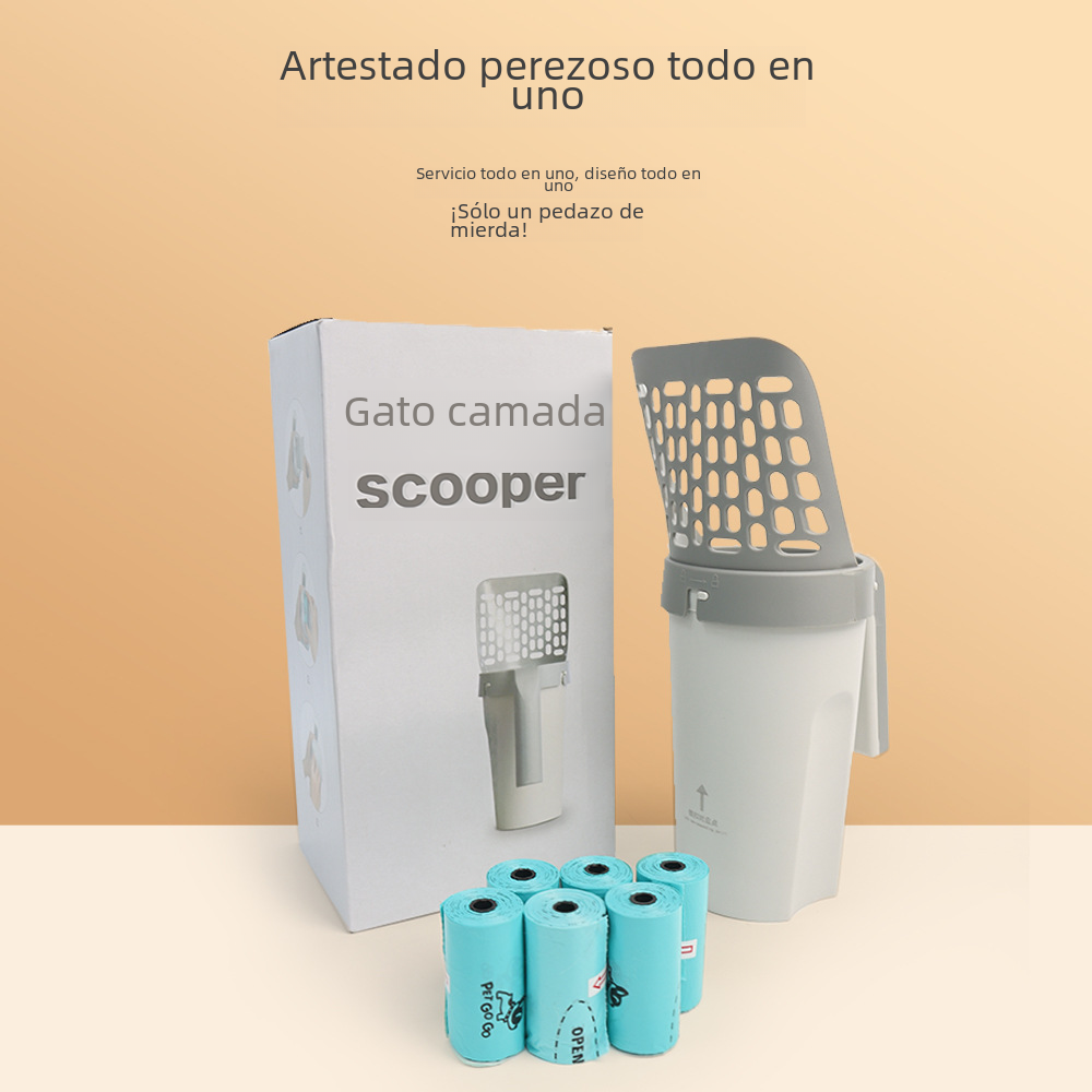 Cat Litter Scoop Kit with Waste Bin and Trash Bag Options