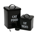 Farmhouse Cat Food and Treat Tin with Lid and Scoop, Black