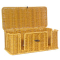 Woven Rattan-Look Cable Box with 4 Open Slots, 13 x 6 in, Natural