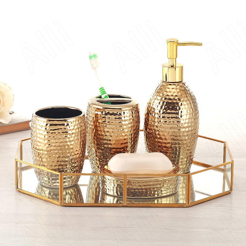 Ceramic Relief Bathroom Accessories, Sold Individually or as a Set
