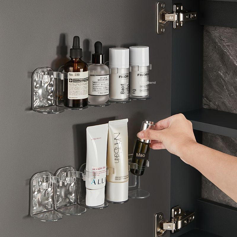 Clear Glacier-Pattern Bathroom Organizer for Toothbrushes and Skincare