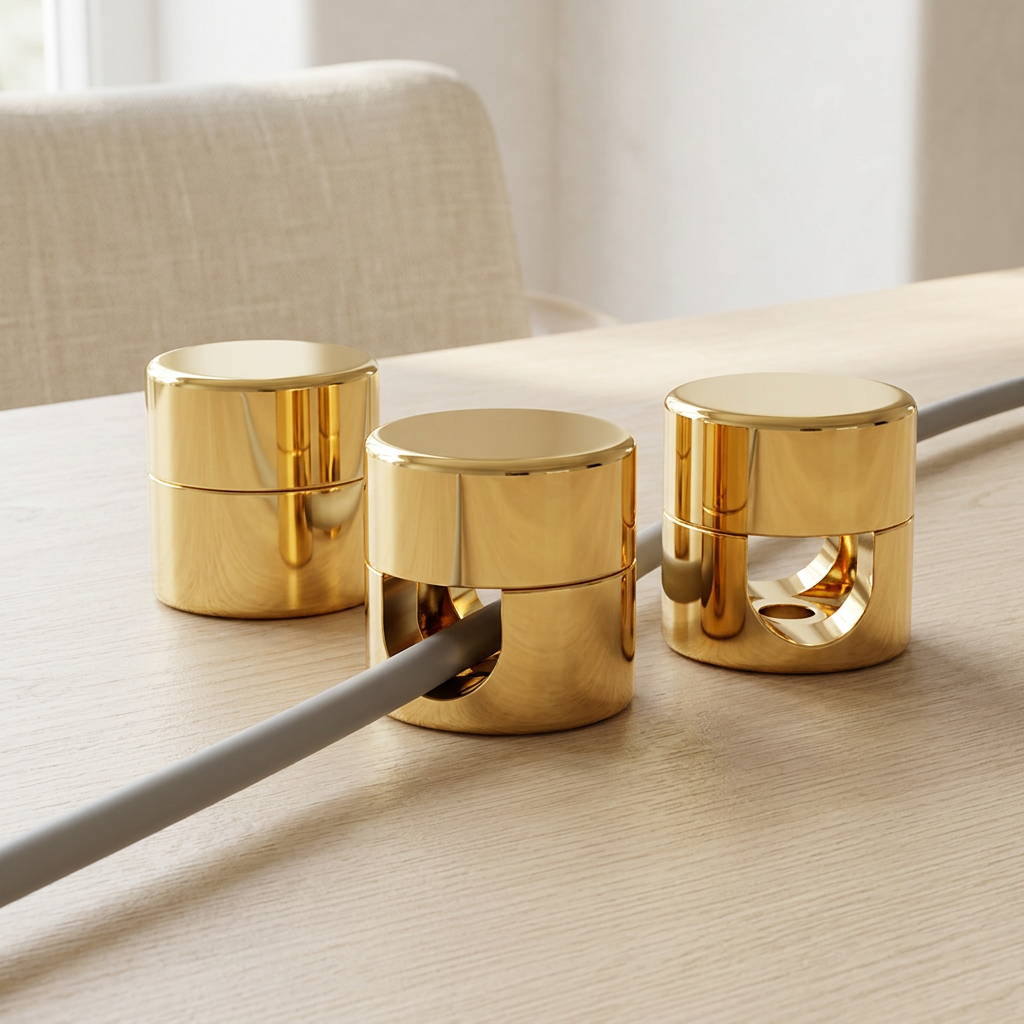 Aluminum Cable Anchor Clips for Desk, 3 Pack, Gold