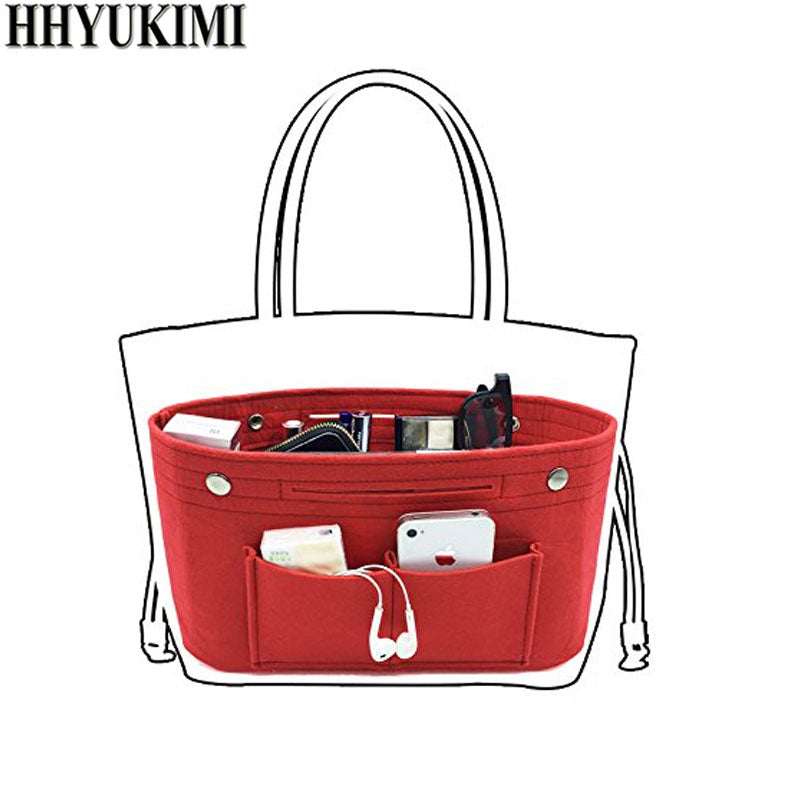 Felt Makeup Storage Organizer with Multiple Pockets, 25 x 16 x 10 cm