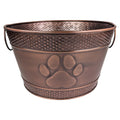 Metal Farmhouse Dog Toy Bin with Handles, Copper Finish