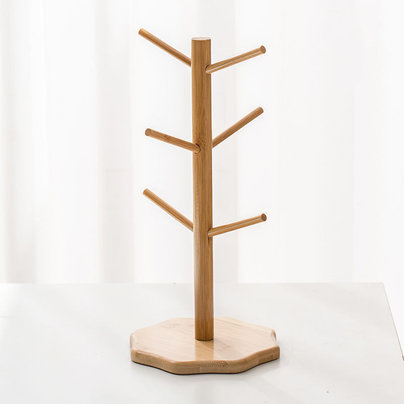 Bamboo Mug and Wine Glass Holder Rack, Round, Square or Star