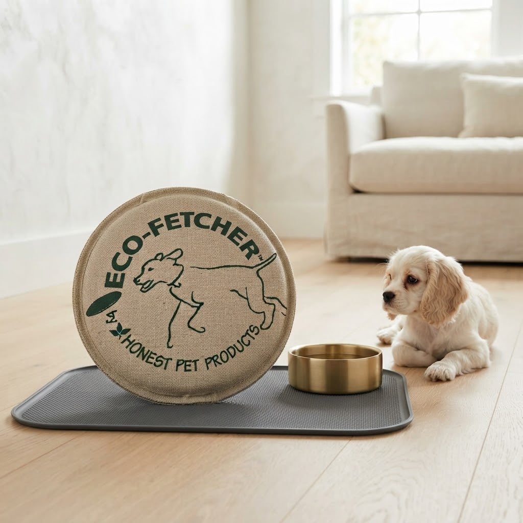 Handmade Hemp Canvas Dog Flying Disc, 9 x 9 in