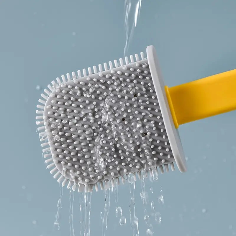 Retro Silicone Toilet Brush and Matching Holder Set