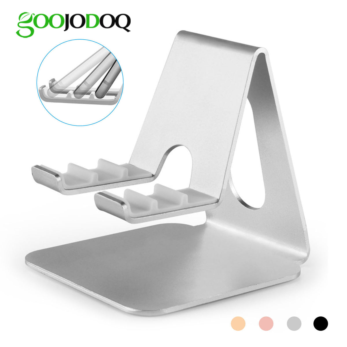 Adjustable Aluminum Tablet and Phone Stand, Sandblasted Finish