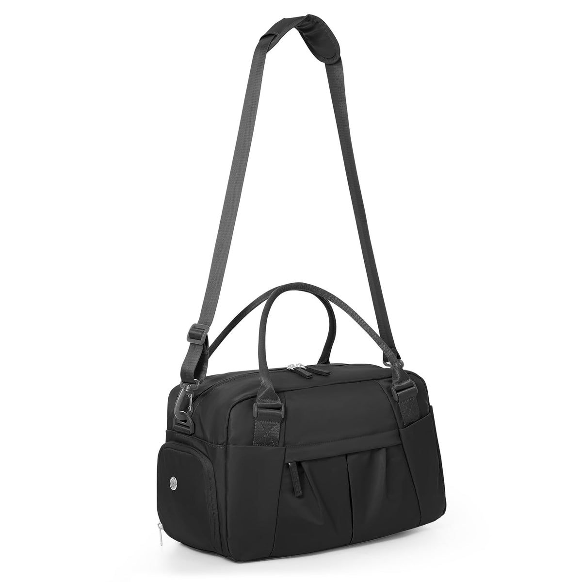 Small Waterproof Gym Duffel with Shoe Compartment, Black