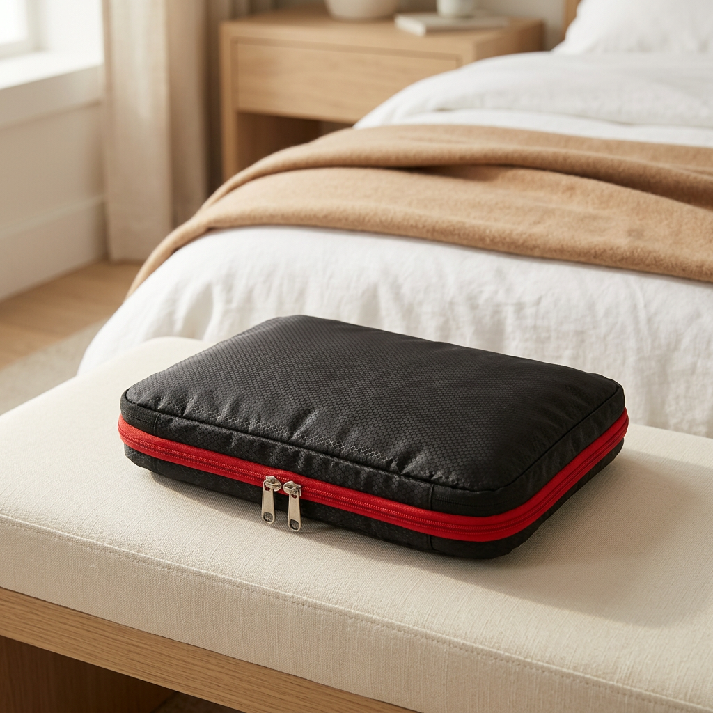 Compression Travel Packing Bag, Nylon, Gray or Black