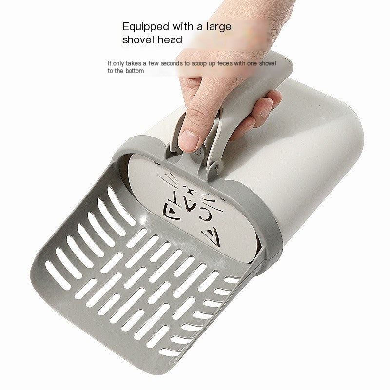 Cat Litter Scoop and Waste Bin Set for Between Cleanings