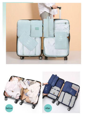 8-Piece Packing Cube and Luggage Organizer Set