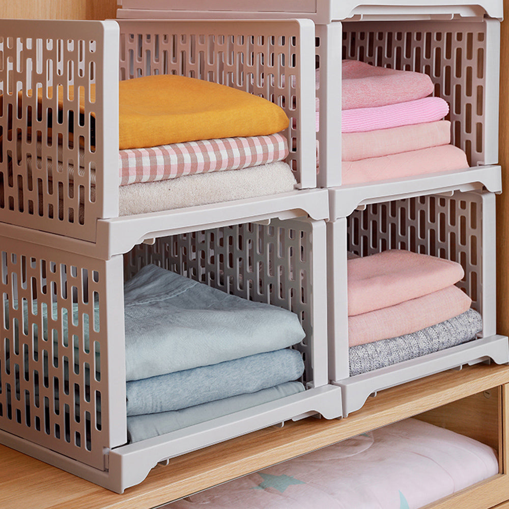 Pull-Out Wardrobe Basket Rack, Tool-Free Install