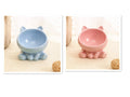 Elevated Tilted Ceramic Cat Bowl with Neck Guard