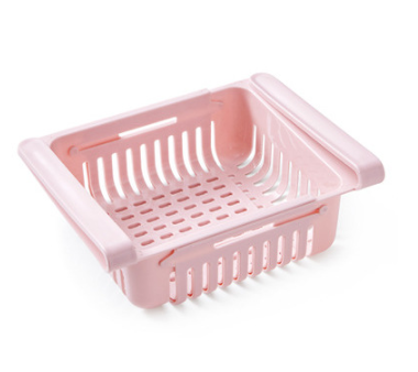 Telescopic Refrigerator Storage Baskets, Multi-Color