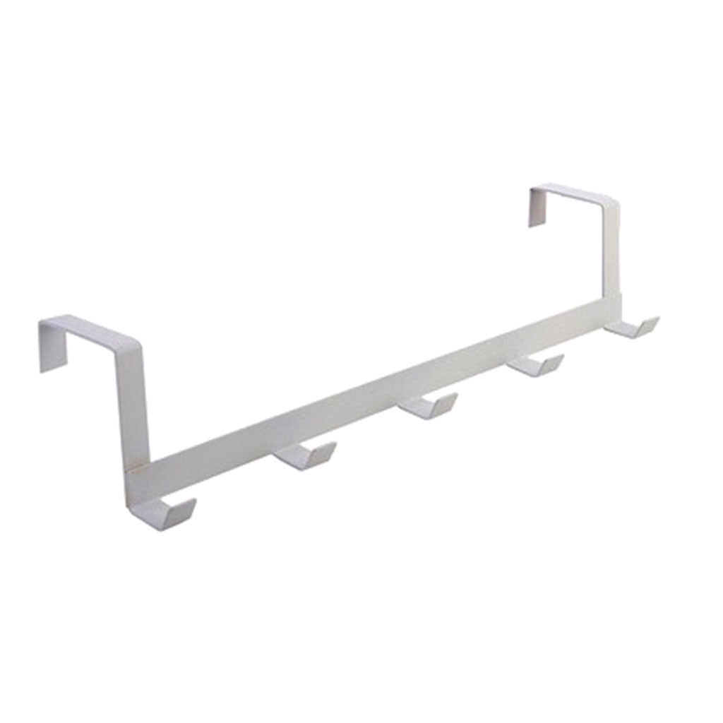 5-Hook Over-Door Organizer Rack in Wrought Iron, Holds Up to 5 kg