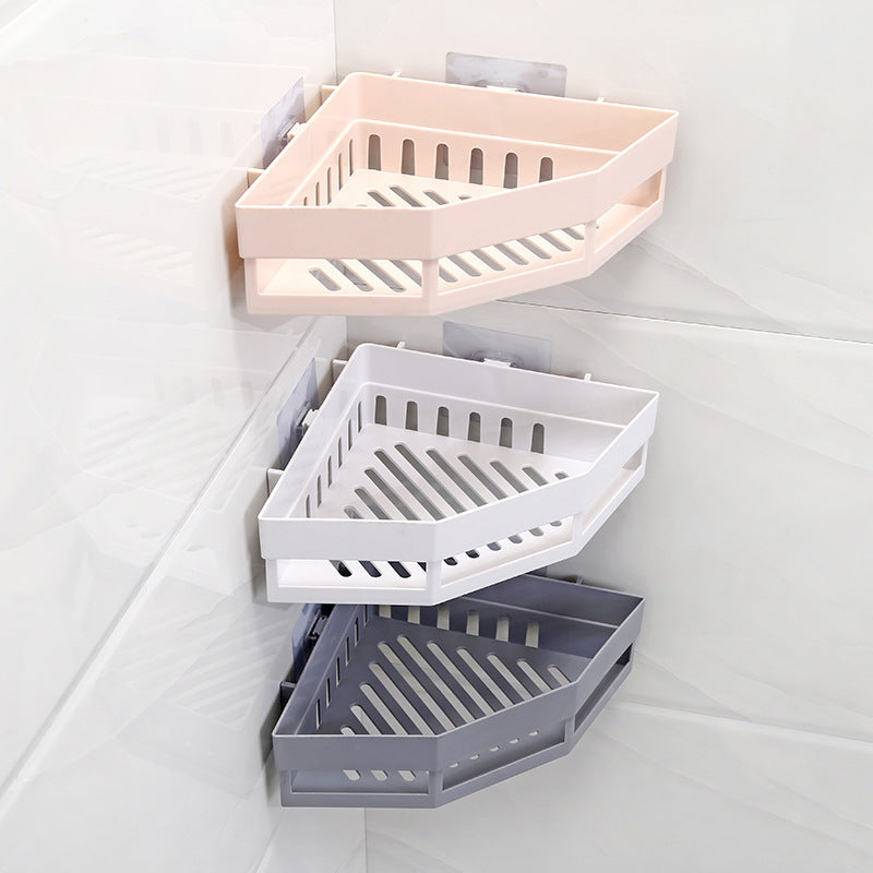 No-Drill Triangle Corner Shelf, ABS, 20 x 6.5 cm