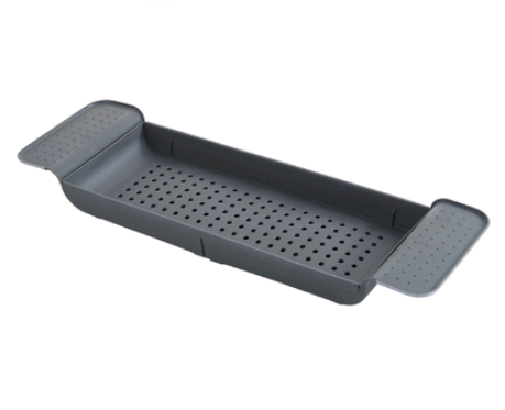 Retractable Bathtub Tray Shelf, Adjustable Width, White or Black Ash
